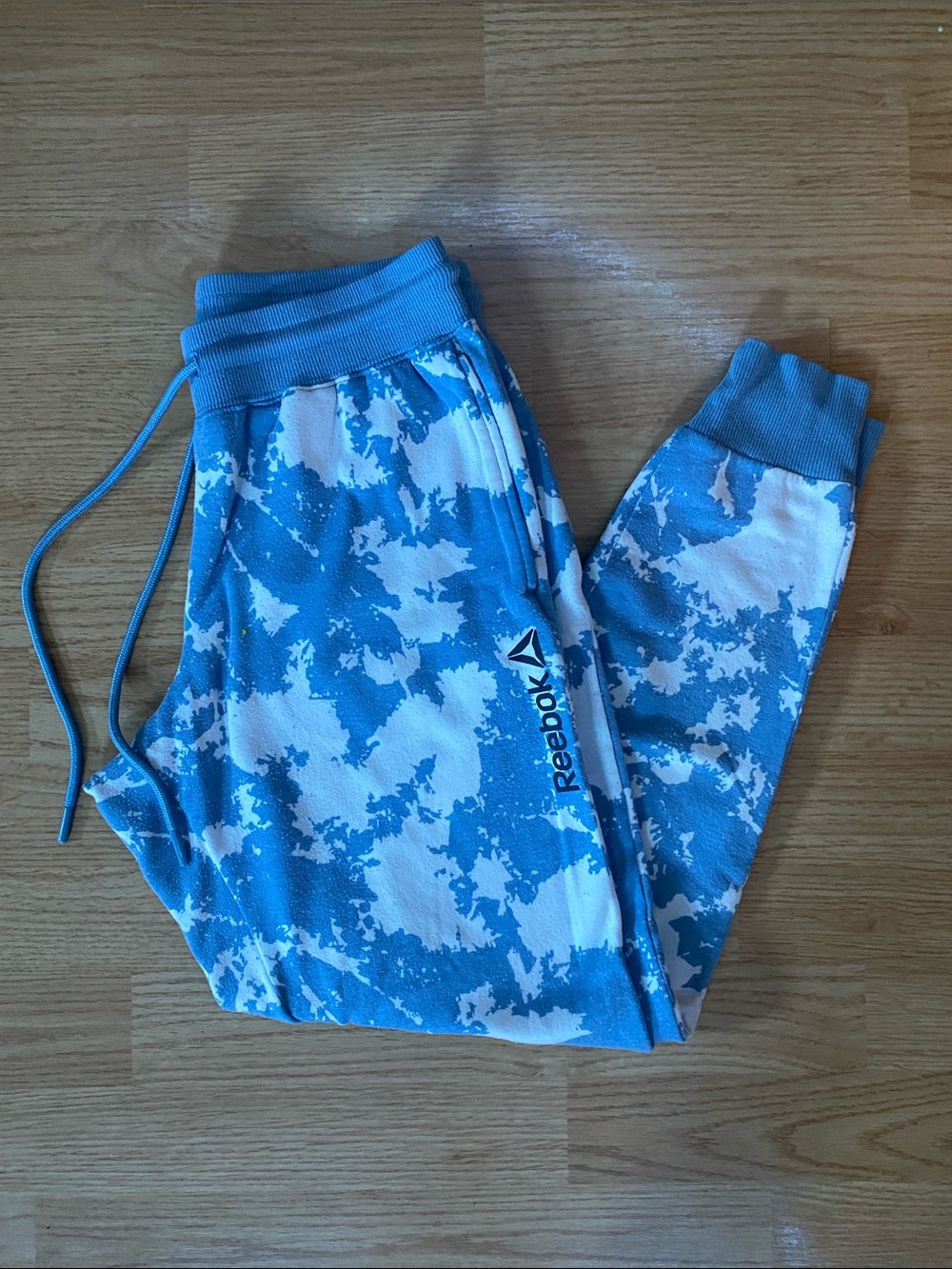 Reebok Blue & White Tie-Dye Joggers